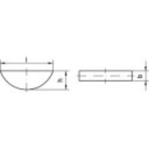 TOOLCRAFT 138928 Schijfspieën DIN 6888 Staal C45K 25 stuk(s)