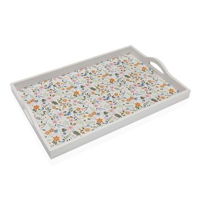 Dienblad Versa Hout MDF 30 x 5 x 45 cm Blommor