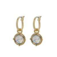 Biba Hang Oorbellen Goud met Swarovski Steentje Wh. Opal
