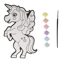 Wins Holland Canvas schilderen - eenhoorn - incl penseel en 6 kleuren verf