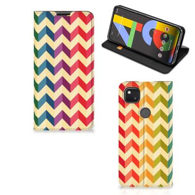 Google Pixel 4a | Hoesje met Magneet | Zigzag Multi Color Google Pixel 4a | Hoesje met Magneet | Zigzag Multi Color