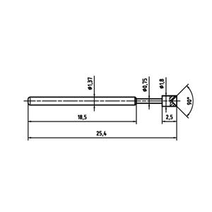 PTR Hartmann 1015-A-0.7N-AU-1.8 Precisietestpen met veercontact