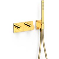 Douchekraan Tres B-System | Inbouw | Thermostaatkraan | Excl.Inbouwdeel | 2-weg | Rechthoek | 24k Goud glans