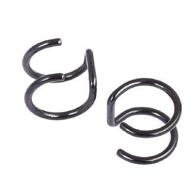 3 stuks punk rock ear clip Hollow out U vorm oorbellen neus clip (zwart)