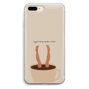 Aggressively drinks coffee: iPhone 7 Plus Transparant Hoesje