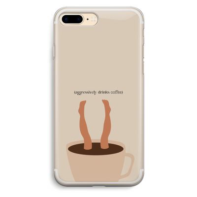 Aggressively drinks coffee: iPhone 7 Plus Transparant Hoesje