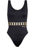 Balmain maillot de bain à imprimé chaine - Noir - thumbnail