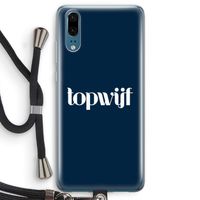 Topwijf Navy: Huawei P20 Transparant Hoesje met koord