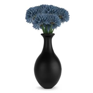 Chaks Kunstbloemen boeket dahlia - 3x - blauw - 26 cm - bloemstuk - onderhoudsvrij