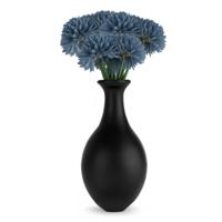 Chaks Kunstbloemen boeket dahlia - 3x - blauw - 26 cm - bloemstuk - onderhoudsvrij