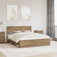 Bedframe Ambachtelijk eiken 160 x 200 cm Massief grenenhout