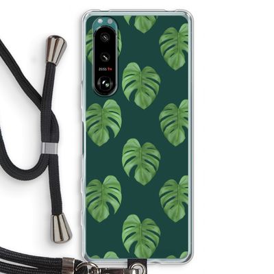 Monstera leaves: Sony Xperia 5 III Transparant Hoesje met koord