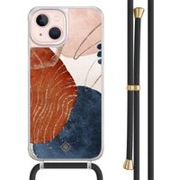 iPhone 13 hoesje met zwart koord - Abstract terracotta iPhone 13 hoesje met zwart koord - Abstract terracotta