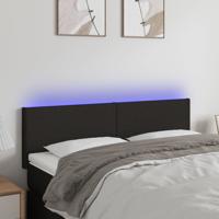 Hoofdbord LED 144x5x78/88 cm stof zwart