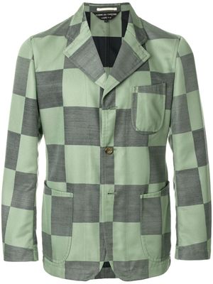 Comme Des Garçons Pre-Owned checkboard buttoned jacket - Vert