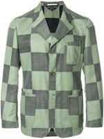 Comme Des Garçons Pre-Owned checkboard buttoned jacket - Vert