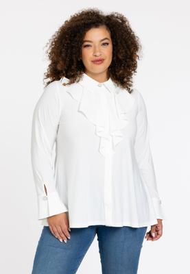 Yoek Blouse volant | Beige | Maat 38/40