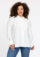 Yoek Blouse volant | Beige | Maat 42/44