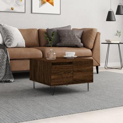 Salontafel 55x55x36,5 cm bewerkt hout bruin eikenkleur