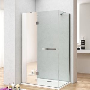 Douchecabine Lacus Capraia Mirror 90 cm Klapdeur 8mm Helder/Spiegel Nanoglas