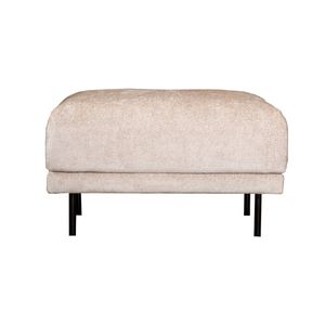 Bronx71 Hocker Denver wit/beige stof chenille.