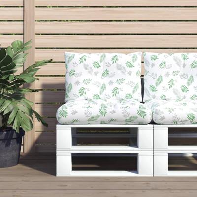 VidaXL Palletkussens 2 st bladpatroon oxford stof