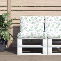 VidaXL Palletkussens 2 st bladpatroon oxford stof