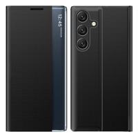 Casety Samsung Galaxy S26 - PU-Leren Window view cover hoes - Zwart