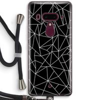 Geometrische lijnen wit: HTC U12+ Transparant Hoesje met koord