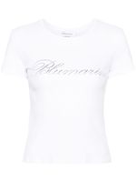 Blumarine t-shirt à logo strassé - Blanc