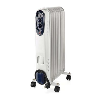 Nedis htoi30wt9 mobiele olieradiator 800 / 1200 / 2000 w 9 vinnen instelbare thermostaat 3 warmte standen omvalpreventie wit