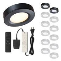 Set LED-opbouwspot met afstandsbediening Adria zwart 3W dimbaar 1-12 stuks