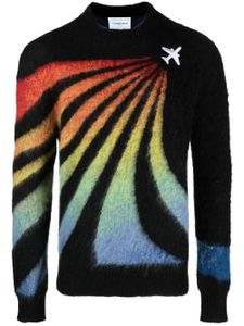 Casablanca pull Rainbow en maille intarsia - Noir