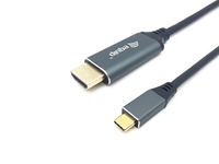 Equip 133417 video kabel adapter 3 m USB Type-C HDMI Type A (Standaard) Grijs, Zwart