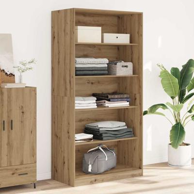 Kledingkast 100x50x200 cm bewerkt hout artisanaal eikenkleurig