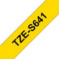 Brother TZe-S641 Labeltape extra sterk klevend Tapekleur: Geel Tekstkleur: Zwart 18 mm 8 m