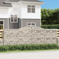 VidaXL Schanskorven 4 st gewelfd 400x30x140/160 cm ijzer - thumbnail