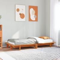 Bedframe zonder matras massief grenenhout wasbruin 100x200 cm