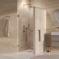 BRAUER Void Carving Nisdeur - 60x200cm - draaideur - glascoating - omkeerbaar - helder glas - geborsteld goud PVD GS-VOCN1H60200GG BRAUER Void Carving Nisdeur - 60x200cm - draaideur - glascoating - omkeerbaar - helder glas - geborsteld goud PVD GS-VOCN1H60200GG