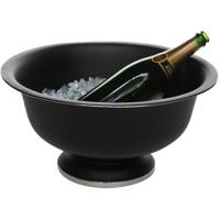 IJsemmer - zwart - op voet - metaal - 41 cm - H21 cm - champagne emmer - luxe