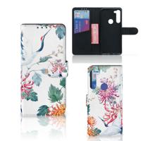 Motorola G8 Power | Telefoonhoesje | Met pasjeshouder | Bird Flowers