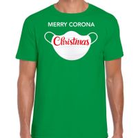 Merry corona Christmas fout Kerstshirt / outfit groen voor heren - thumbnail