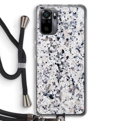 Gespikkelde marmer: Xiaomi Redmi Note 10 Pro Transparant Hoesje met koord