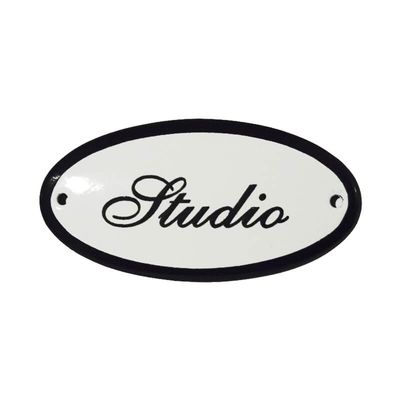 Deurbord emaille ovaal Studio