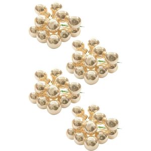 40x Parel mini kerstballen kerststukje stekers 2 cm glans