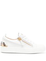 Giuseppe Zanotti baskets en cuir à zips - Blanc - thumbnail