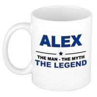 Naam cadeau mok/ beker Alex The man, The myth the legend 300 ml   -