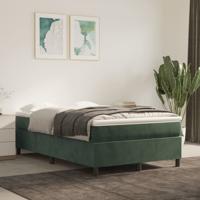Boxspring met matras fluweel donkergroen 120x200 cm