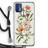 Hello bloemen: Motorola Moto G9 Plus Transparant Hoesje met koord