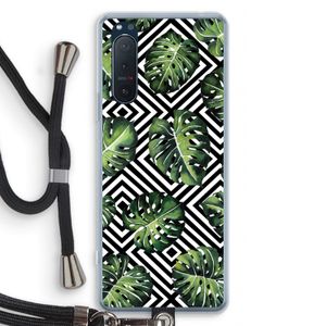 Geometrische jungle: Sony Xperia 5 II Transparant Hoesje met koord